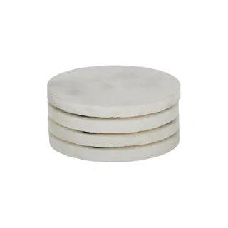 Neo Set 4 Round Marble White Coaster