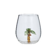 Palm Tree Glass Tumbler