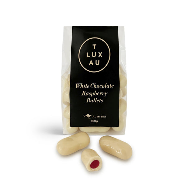 TLUXAU - White Chocolate Raspberry Bullets - 130g