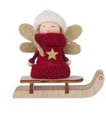 Angel on Wood Sleigh