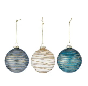 8cm Glass Bauble Swirl