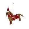 Hanging Felt Sausage Dog With Scarf Hanger