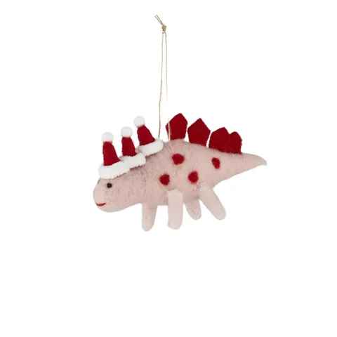 Pink Felt Xmas Dino Hanger