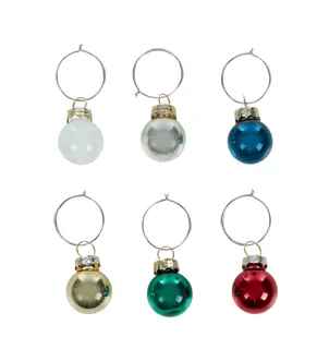 Set of 6 Glass Bauble Charms