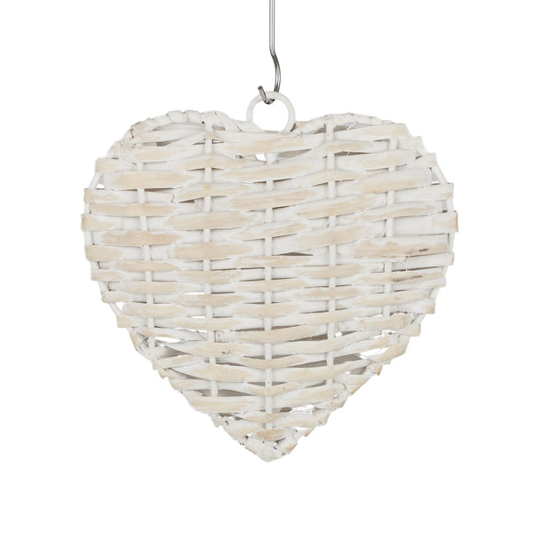 Heart Hang Willow White Wash