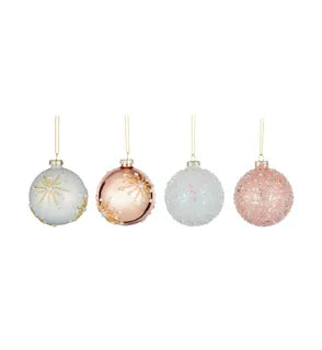 Pink Lustre Glass Bauble