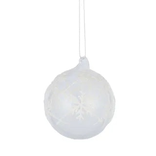 White Frosty Glass Bauble