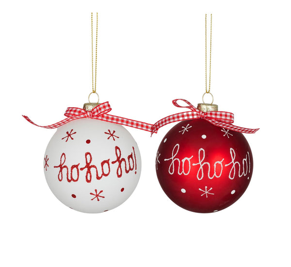 HoHoHo Glass Xmas Bauble