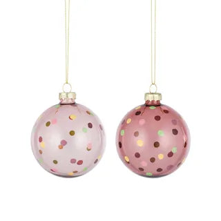 Pink Sparkle Glass Bauble