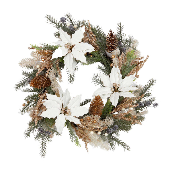 Floral Foam Wreath Green and White