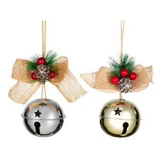 Metal Bell with Pinecone Xmas Tree Hanger