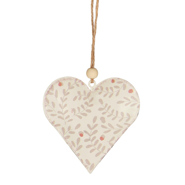 Cream Heart Hanger Metal