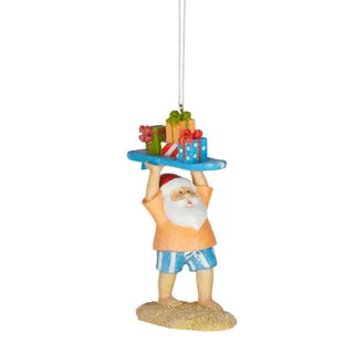 Santa and Surfboard Christmas Hanger