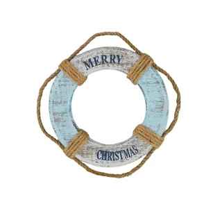 Lifebuoy Hanger Wood Blue & White