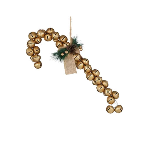 Cane Shaped Bell Hanging Ornament