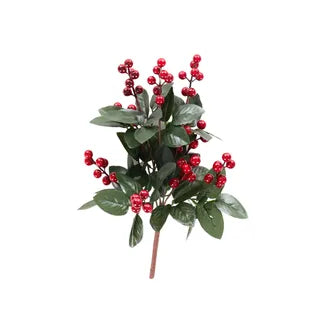 Red Berry Bunch With Leaves