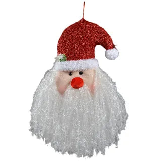 Hanging Lightup Santa Head Decoration