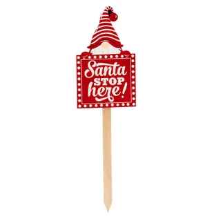 Santa Stop Here Stake