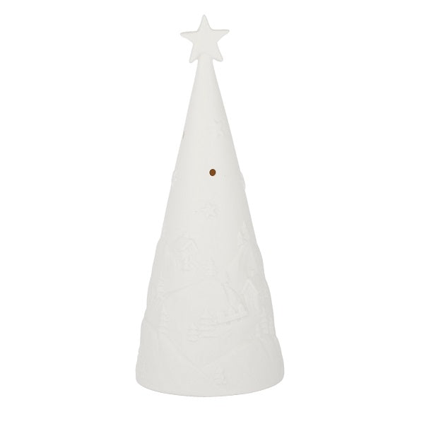 Embossed White Porcelain Christmas Tree