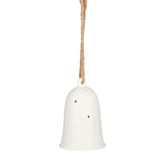 White Ceramic Bell Hanger LED