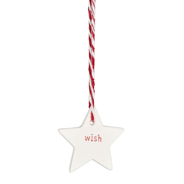 White Ceramic Wish Star Hanger