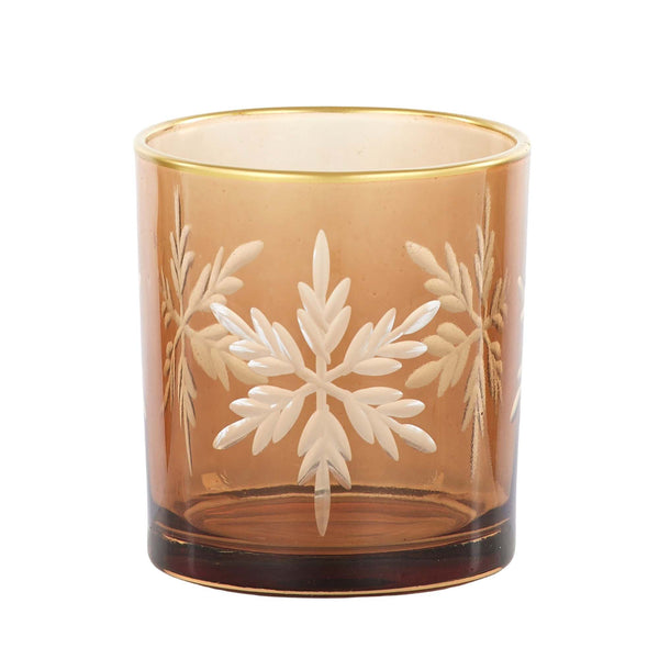 Brown Glass Flicker Candle Holder