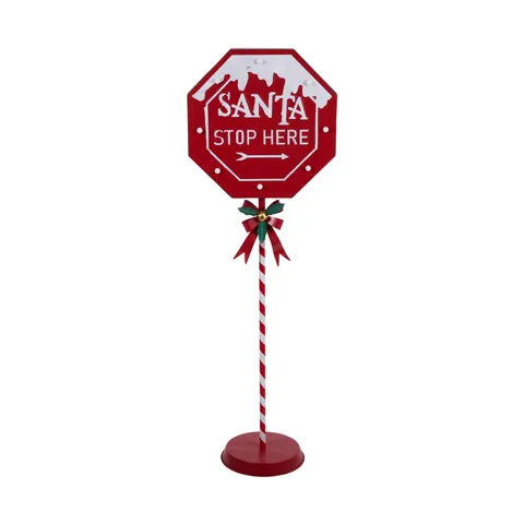 Santa Stop Here LED Sign