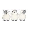 Set of 3 White and Grey Fabric Penguins in Box