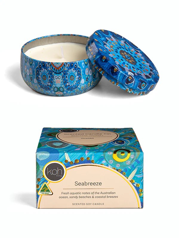 Koh Living Aboriginal Scented Candle Tin - Seabreeze