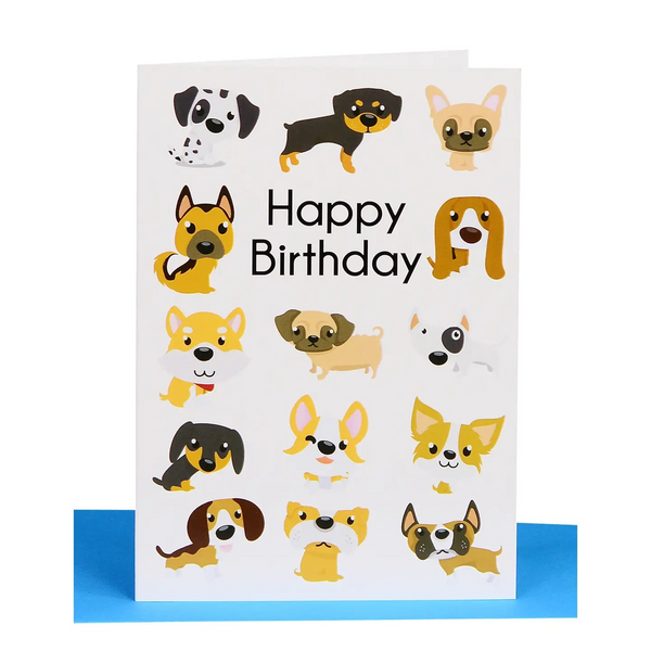 Happy Birthday Greeting Card - Dogs
