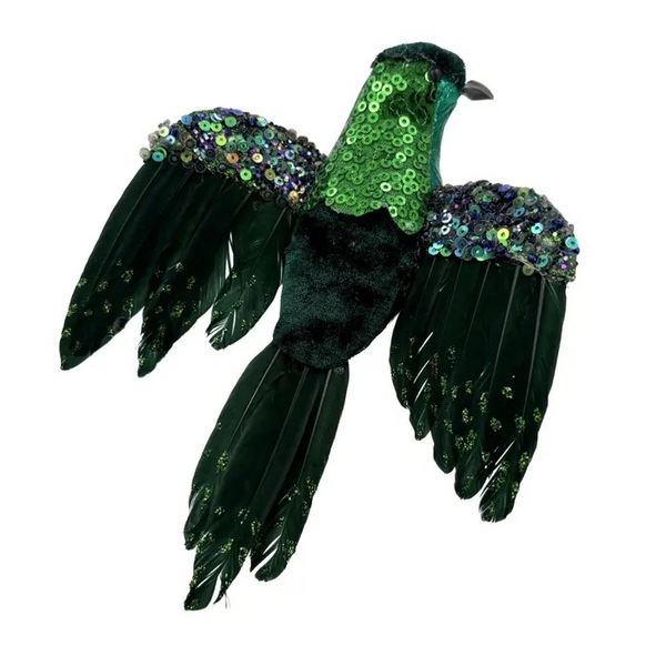 Flying Bird with Sequins and Feathers