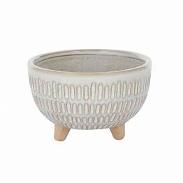 Hieratic Ceramic Footed Bowl