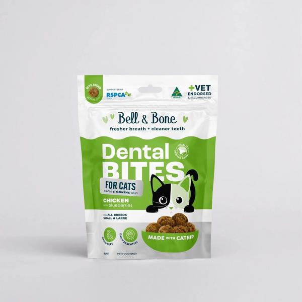 Bell & Bone Dental Bites for Adult Cats - Chicken & Blueberries with Catnip