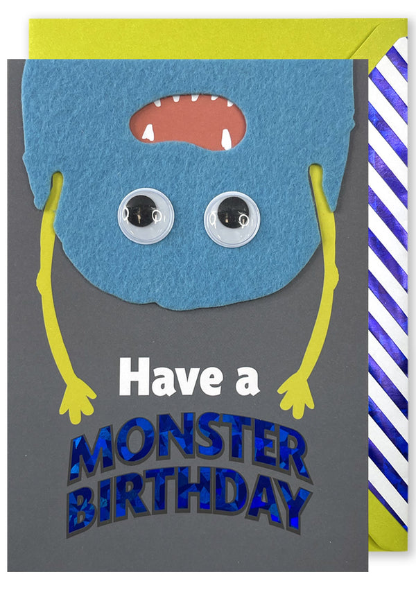 Embellished Card - 'Hava A Monster Birthday'