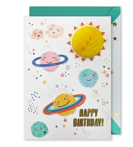 Embellished Card: “Happy Birthday!” Solar System