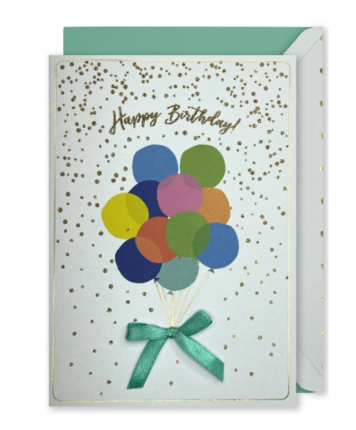Embellished Vertical Card: “Happy Birthday” Balloon bouquet