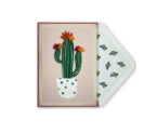 Embellished Vertical Card: Cactus with Coloured flowers