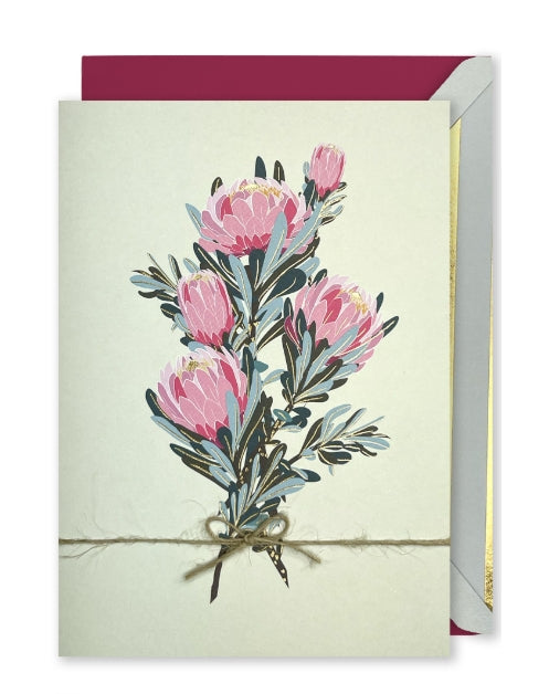 Embellished Vertical Card: Protea Bouquet