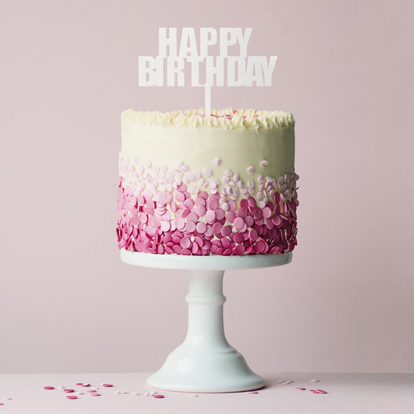 Bold Acrylic Happy Birthday Cake Topper