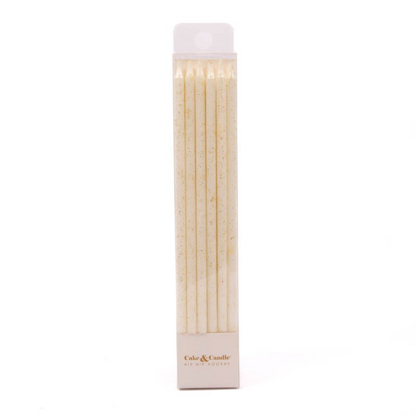 White Glitter Dipped Cake Candles