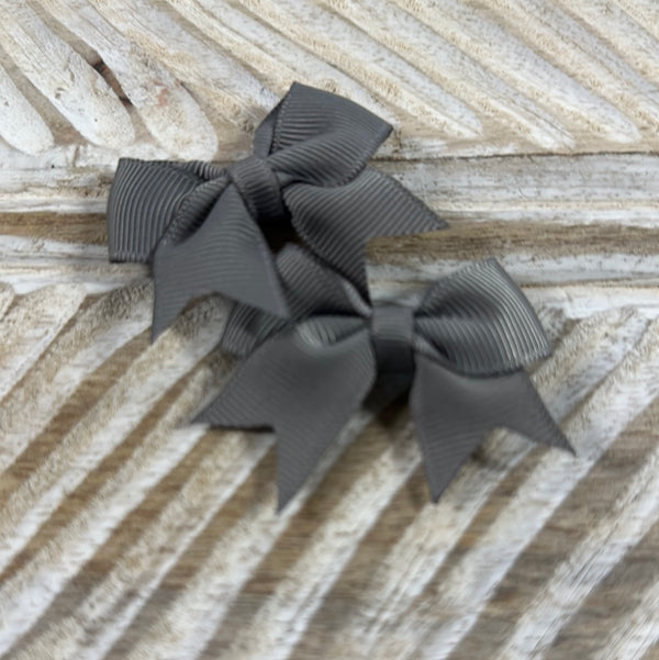 Bow Clip - Grey (2)