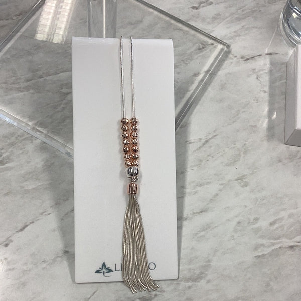 MIXED LONG TASSEL NECKLACE**