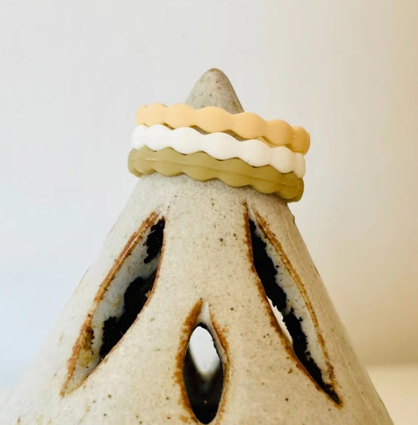 Ladies Tuff Rings Trio - JASPA- Maple, Bone, Stone