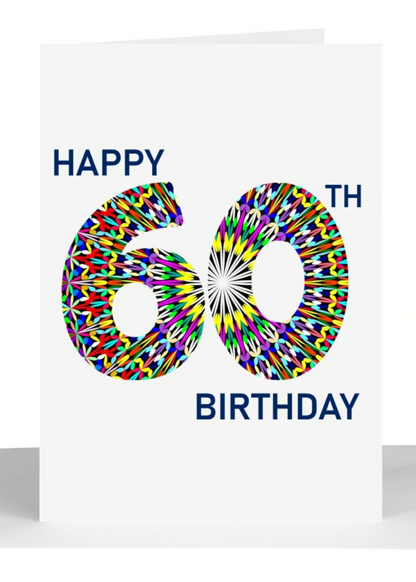 Happy 60th Birthday Greeting Card - Bright