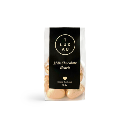 Milk Chocolate Gold Hearts - TLUXAU