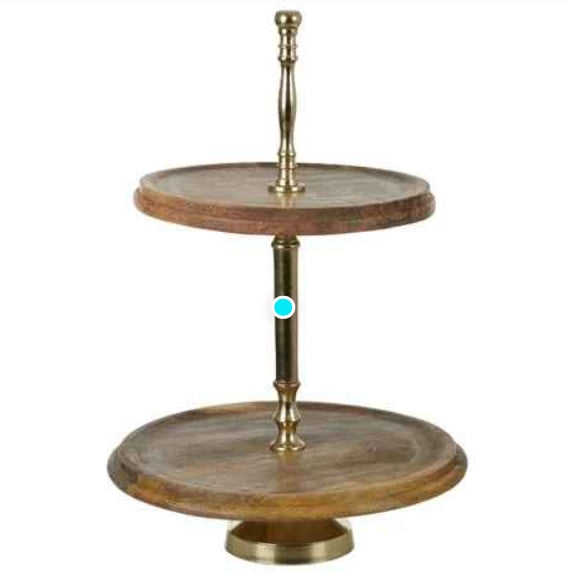 D'oro Wood 2 Tier Stand