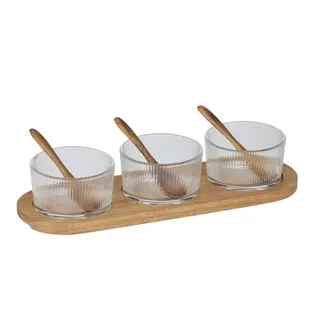 Dritta 7 pce Glass & Wood Set