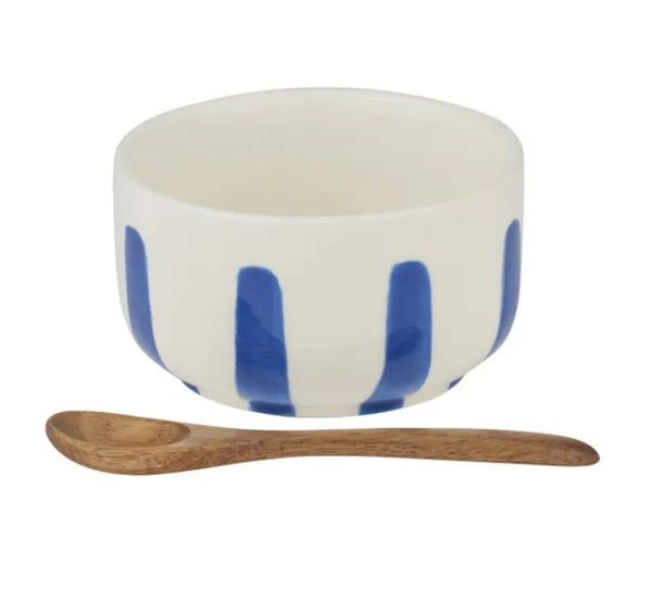 Azzurro Ceramic Bowl with Spoon
