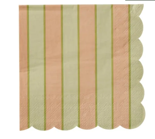 Carnival 3 Ply Napkin 20 pack - Peach/Green