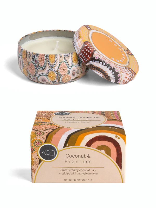 Koh Living Aboriginal Scented Candle Tin - Coconut & Finger Lime